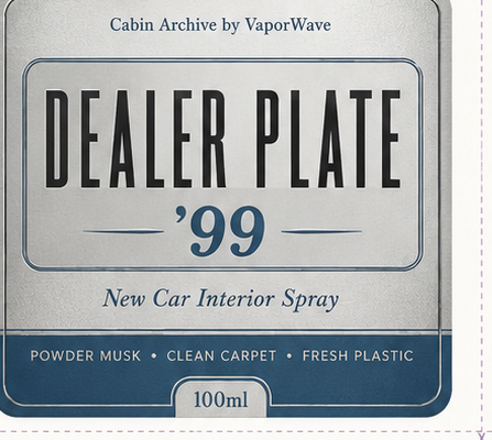 Dealer Plate ’99 — New Car Interior Spray